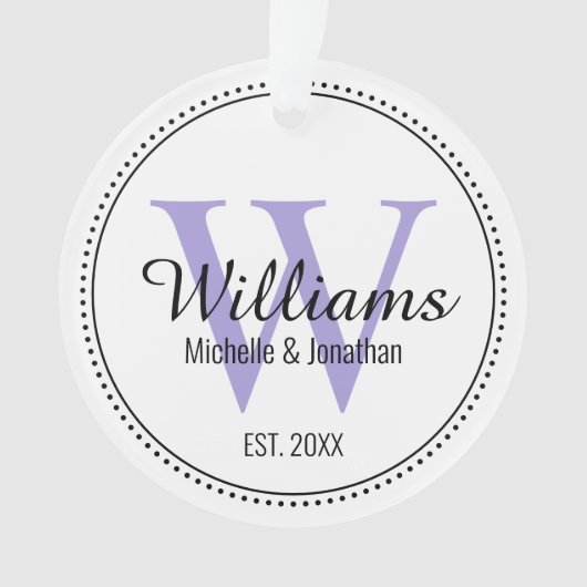 Monogramme personnalisé Lavande nouvellement marié (devant)