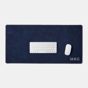 Monogramme personnalisé Luxe Aspect Velours Navy