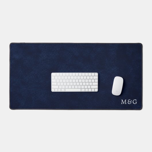 Monogramme personnalisé Luxe Aspect Velours Navy (Clavier et souris)