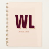 Monogramme personnalisé minimaliste rose bordeaux (Devant)