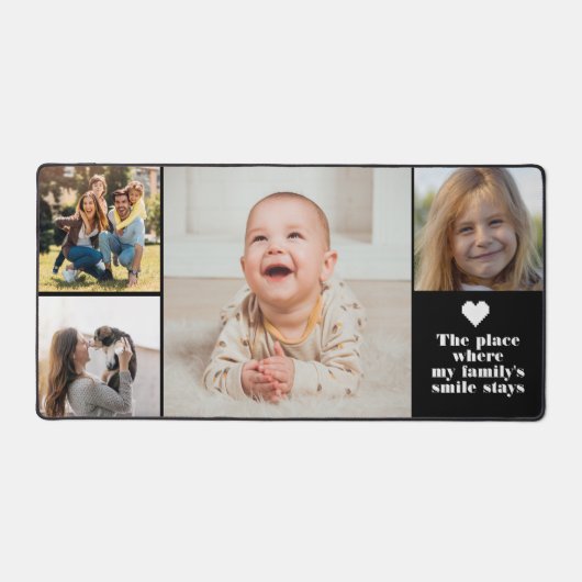 Monogramme personnalisé moderne 4 photos et texte (Recto)