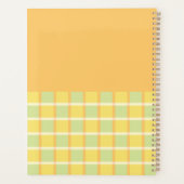 Monogramme personnalisé moderne damier vert jaune  (Dos)