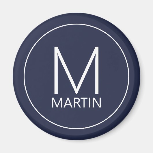 Monogramme personnalisé moderne et aimant de nom (Devant)