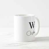 Monogramme personnalisé, Mug de café avec lettre e (Devant droit)