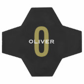 Monogramme personnalisé Noir Or Blanc Nom (Plat)