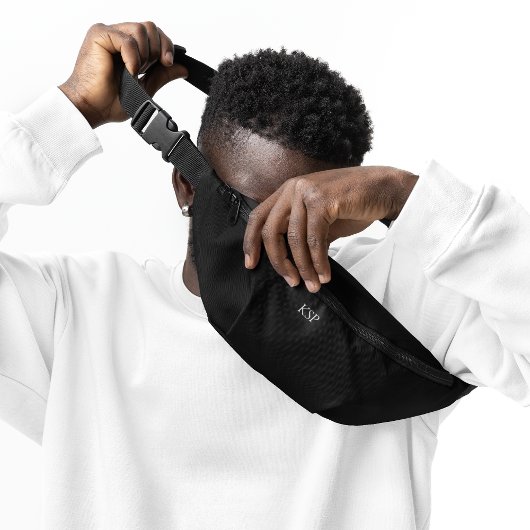 Monogramme personnalisé noir solide