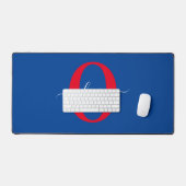 Monogramme personnalisé Nom du script Bleu Blanc R (Clavier et souris)