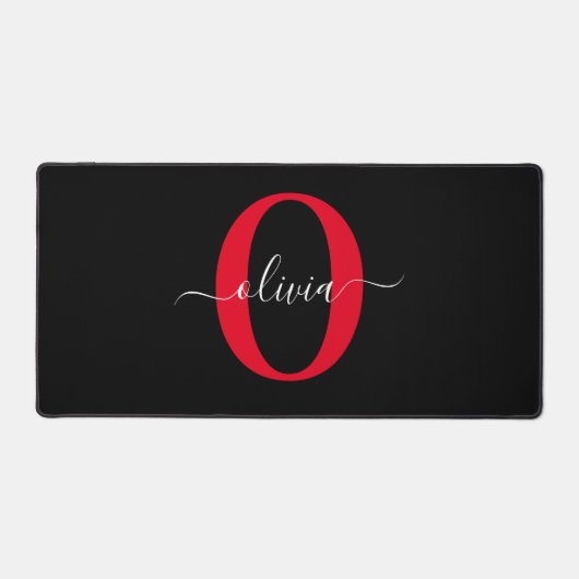 Monogramme personnalisé Nom du script Noir Blanc R (Recto)