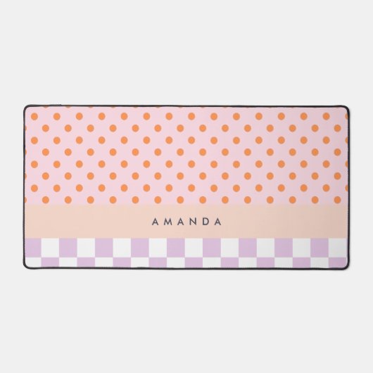 Monogramme personnalisé Pastel Polka Dot Lilac chè (Recto)