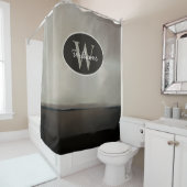 Monogramme personnalisé Rideau de douche Huile Pei (En situation)