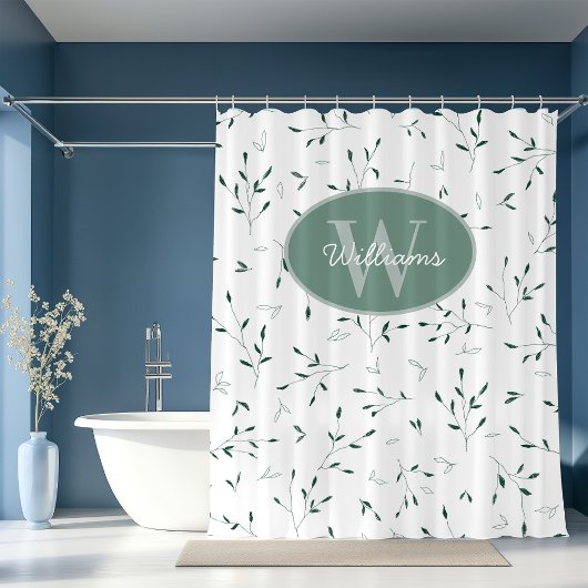 Monogramme personnalisé Rideau de douche Minimal B