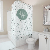 Monogramme personnalisé Rideau de douche Minimal B (En situation)