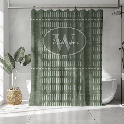 Monogramme personnalisé Rideau de douche Sage Boho