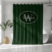 Monogramme personnalisé rideau de douche vert fonc