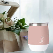 monogramme personnalisé, rose avec typographie de 