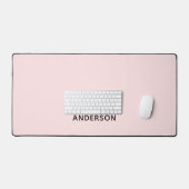 Monogramme personnalisé rose et nom simple | Éléga (Clavier et souris)