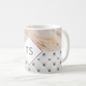 Monogramme personnalisé Rose Gold Grey Mug (Devant droit)