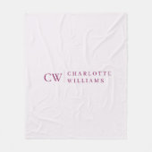 Monogramme personnalisé rose première couverture e (Devant)