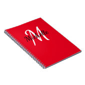 Monogramme personnalisé rouge et blanc Carnet mign (Côté Droit)