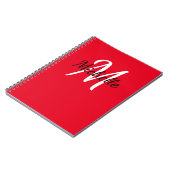 Monogramme personnalisé rouge et blanc Carnet mign (Côté gauche)
