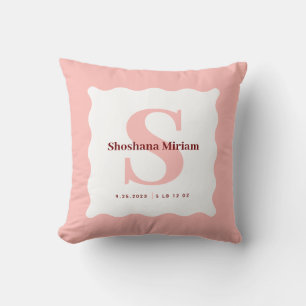 Monogramme personnalisé Statistiques bébé Coussin