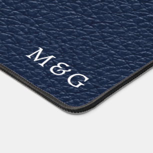 Monogramme personnalisé sur un élégant cuir bleu m