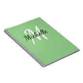 Monogramme personnalisé vert et blanc Carnet migno (Côté Droit)