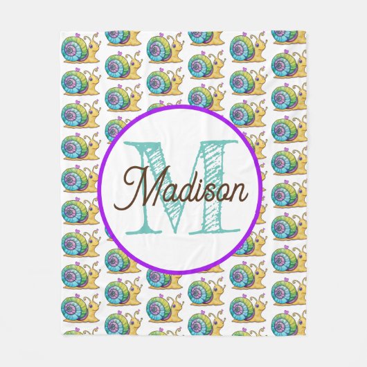 Monogramme personnaliser la couverture en toison (Devant)