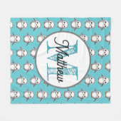 Monogramme personnaliser polaire couverture pingou (Devant (Horizontal))