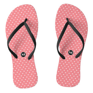 Monogramme Petites tongs Polka Point Rose