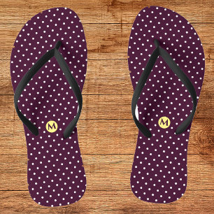 Monogramme Petites tongs pourpres Pointe Polka