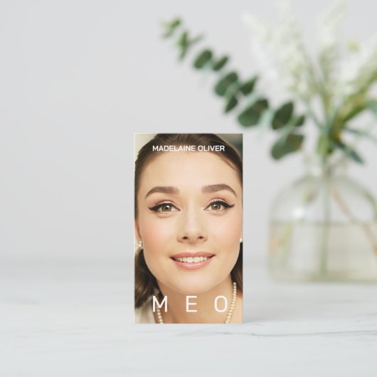 Monogramme photo Carte de visite simple et élégant (Debout devant)