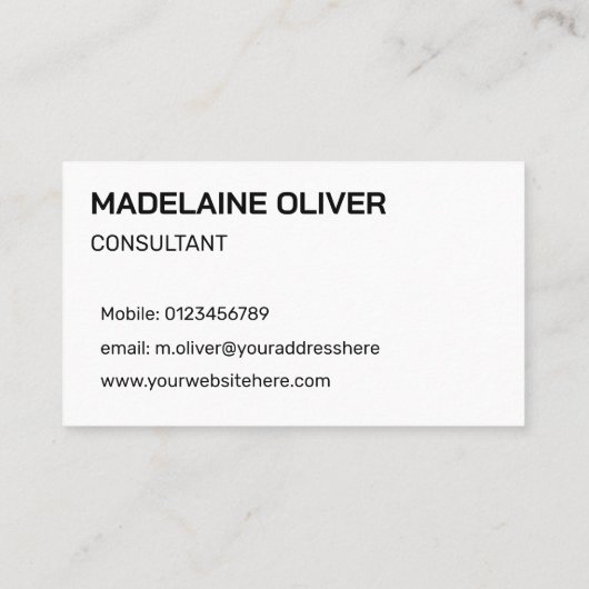 Monogramme photo Carte de visite simple et élégant (Dos)