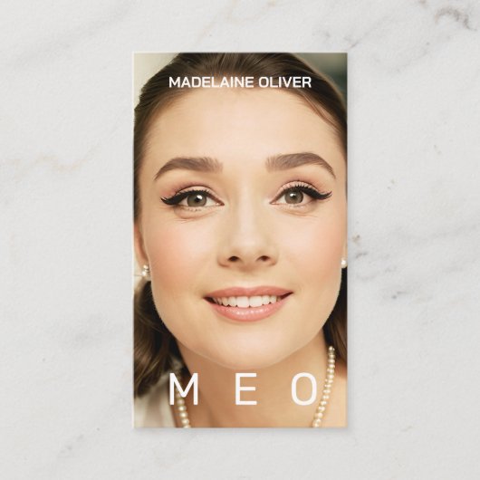 Monogramme photo Carte de visite simple et élégant (Devant)