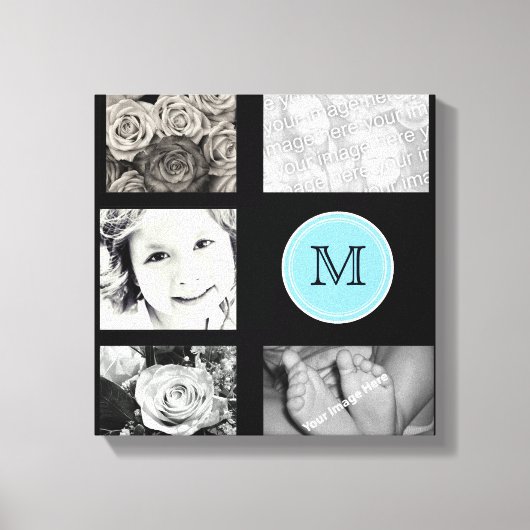 Monogramme photo Collage de toile enroulée (Recto)