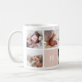 Monogramme Photo Collage Mug | Blush (Gauche)