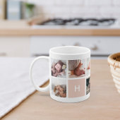 Monogramme Photo Collage Mug | Blush