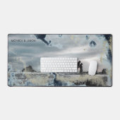 monogramme photo du couple des vagues aquarelle (Clavier et souris)