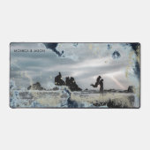 monogramme photo du couple des vagues aquarelle (Recto)