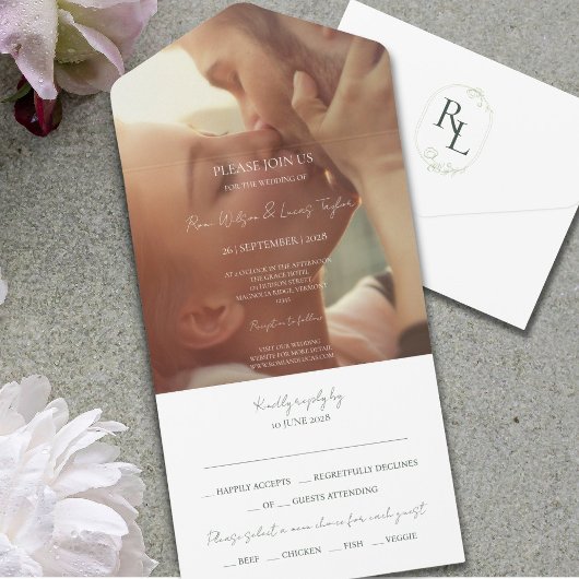 Monogramme photo en couple | Invitation de mariage
