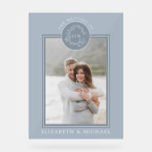 Monogramme photo Mariage de la crête feuilletée bl (Recto)