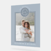 Monogramme photo Mariage de la crête feuilletée bl (Angle)