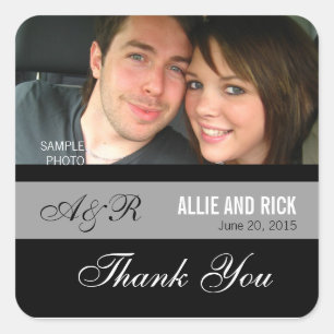 Monogramme Photo Mariage Faveur Stickers