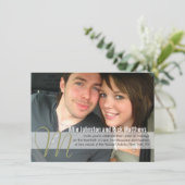 Monogramme photo moderne Invitations de mariage (Debout devant)