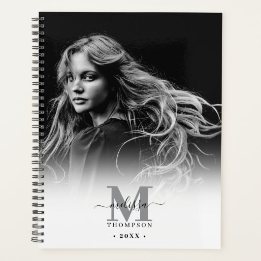 Monogramme Photo Noir Blanc Calendrier Artiste (Devant)