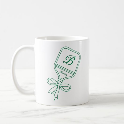 Monogramme Pickleball Paddle Café Mug (Gauche)