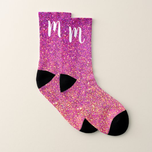 Monogramme Pink Gold Parties scintillant Sparkle B (Paire)