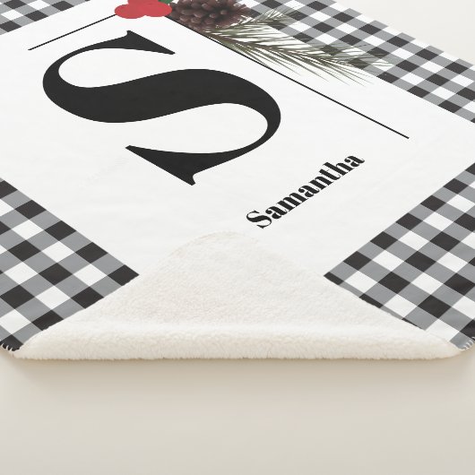 Monogramme Plaid Noël Sherpa Blanche (3/4)