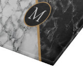 Monogramme Planche à découper Pierre en marbre noi (Coin)