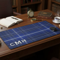Monogramme plaqué bleu rustique blanc et noir Tart